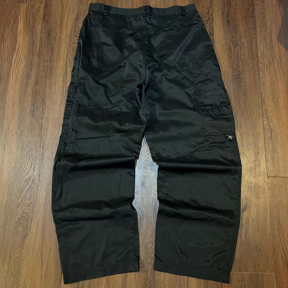 Vintage Buffalo Baggy Black Cargo Pants Size 35 Y2K Streetwear